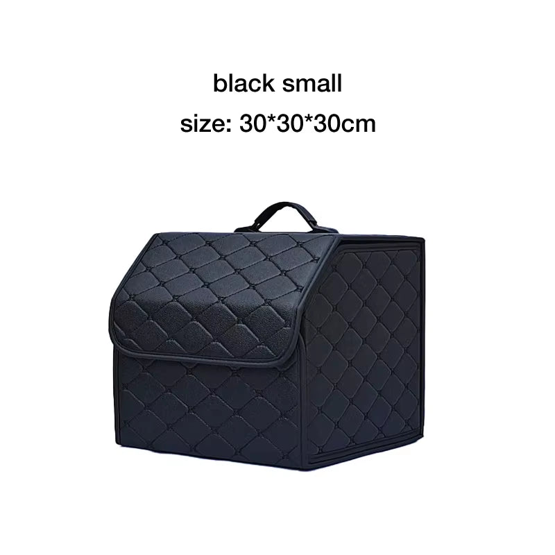 Vanguard Diamond Stitch 55L Leather Car Boot Organiser